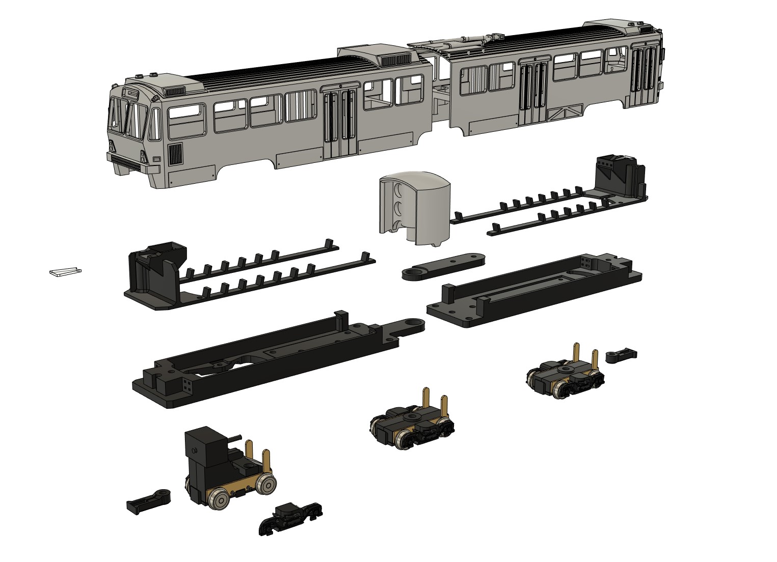 Exploded view of LRV model components